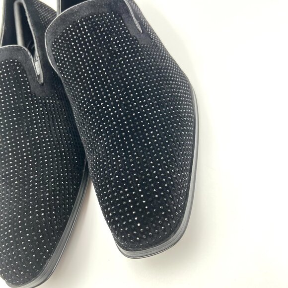 Stacy Adams Mens Size 10.5 Black Studded Slip‎ On Velvet Loafers Dress Shoes main image 10